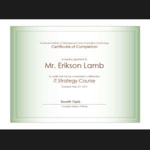 Certificate of Completion