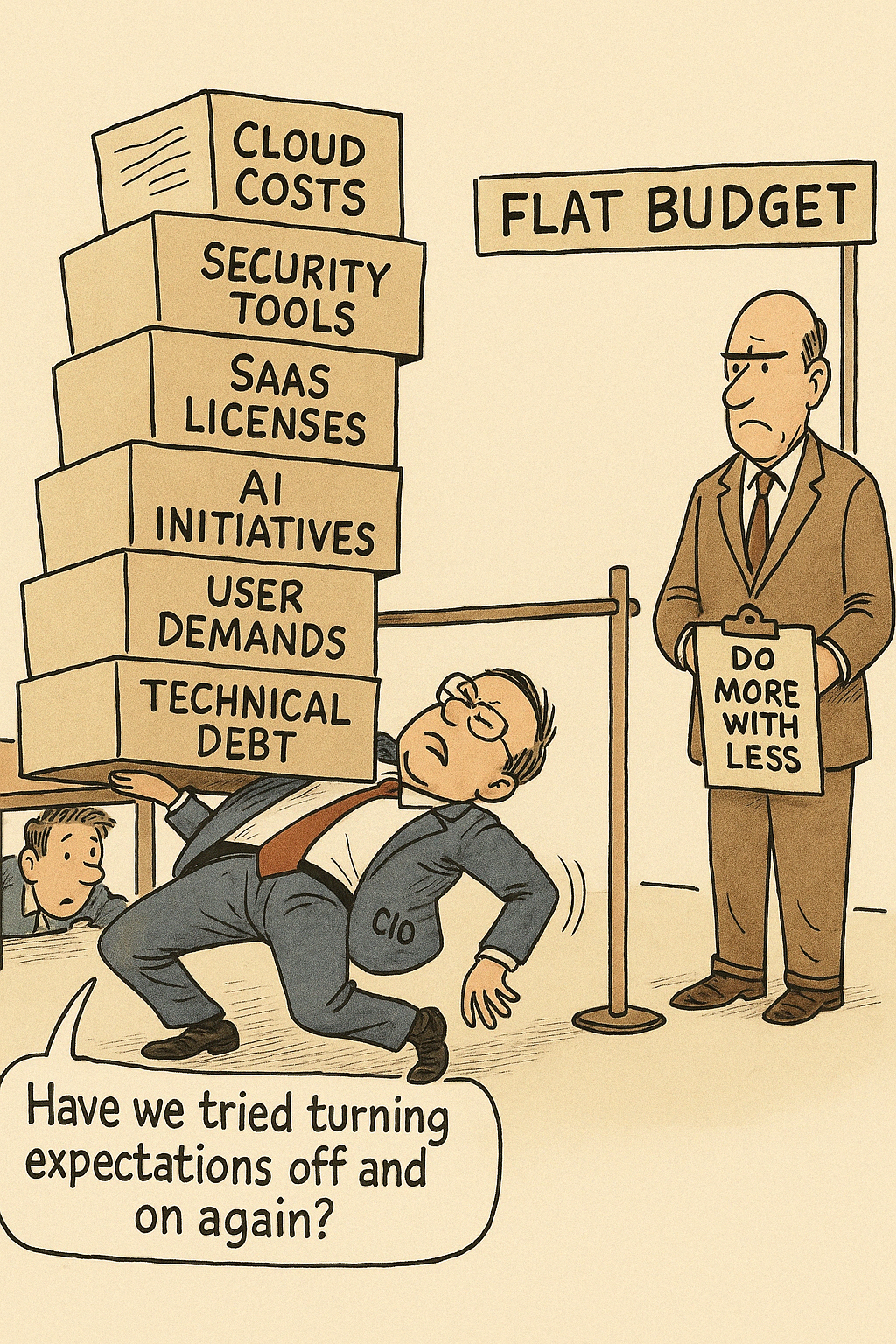 Cartoon Cio Rising Costs Flat Budgets Discussion