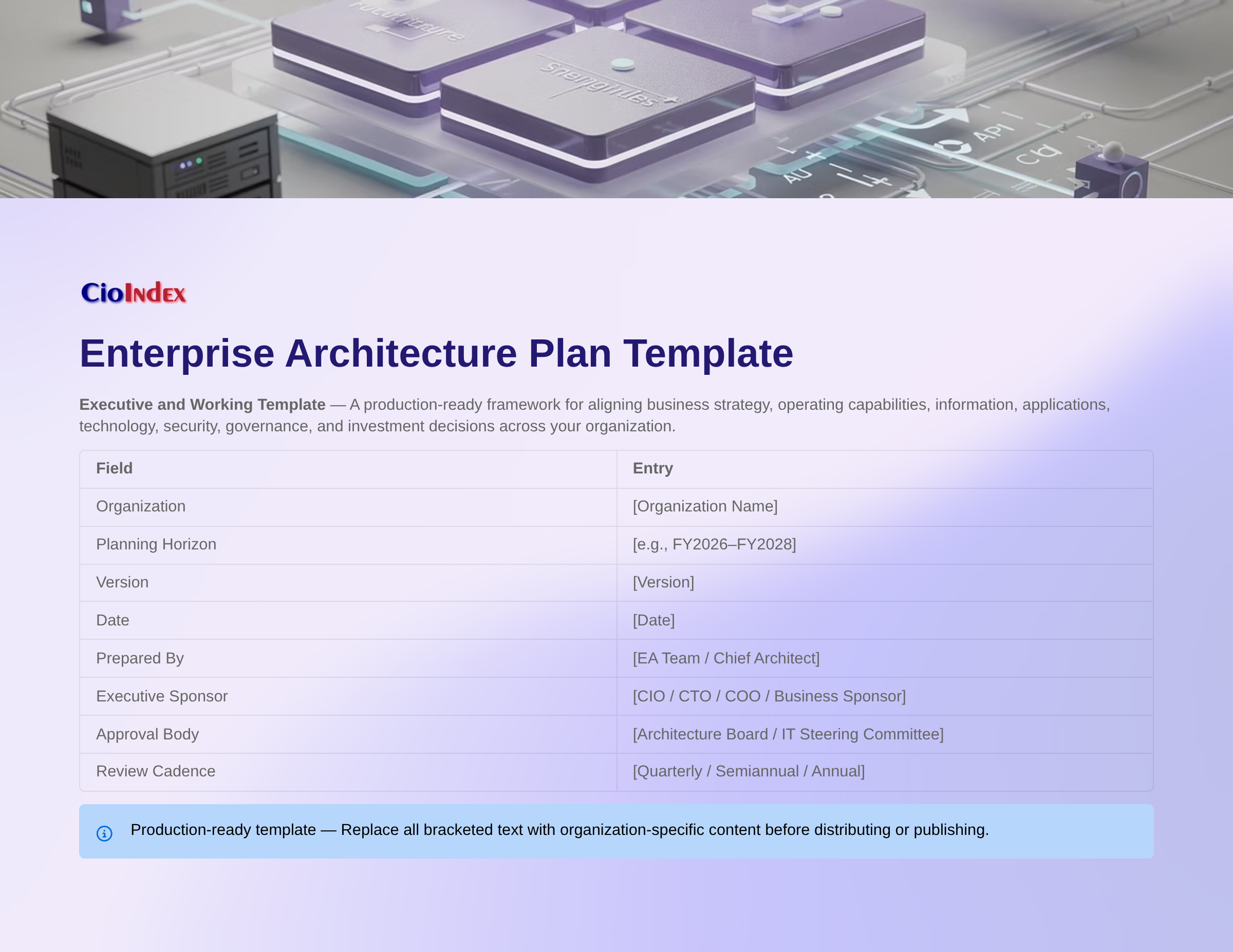 Enterprise Architecture Plan Template: A Governance-Driven Framework For Modernization And Transformation Execution 3 Custom Designed Enterprise Architecture Plan Template